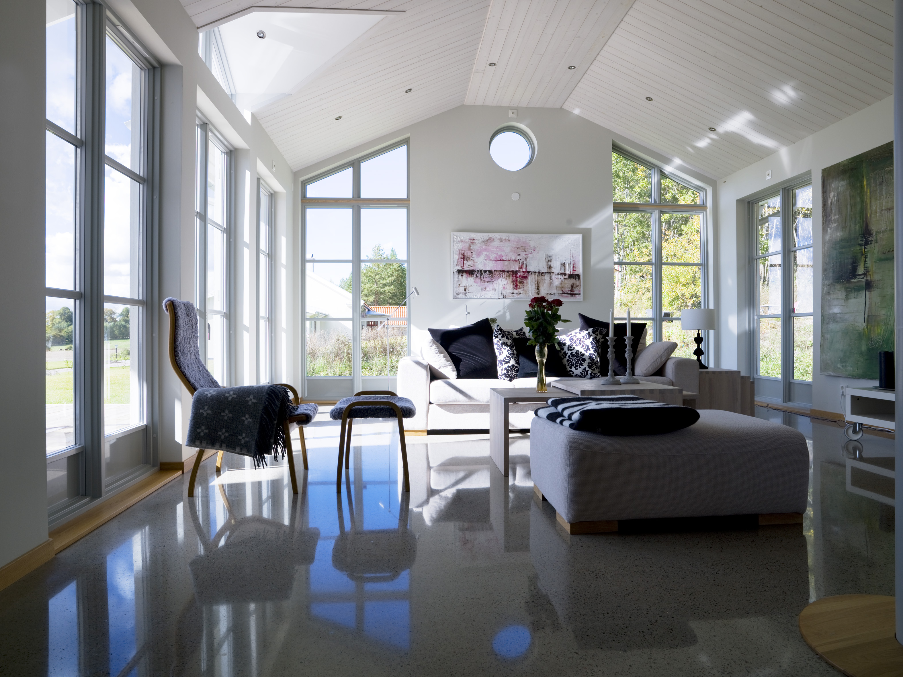 salon béton poli