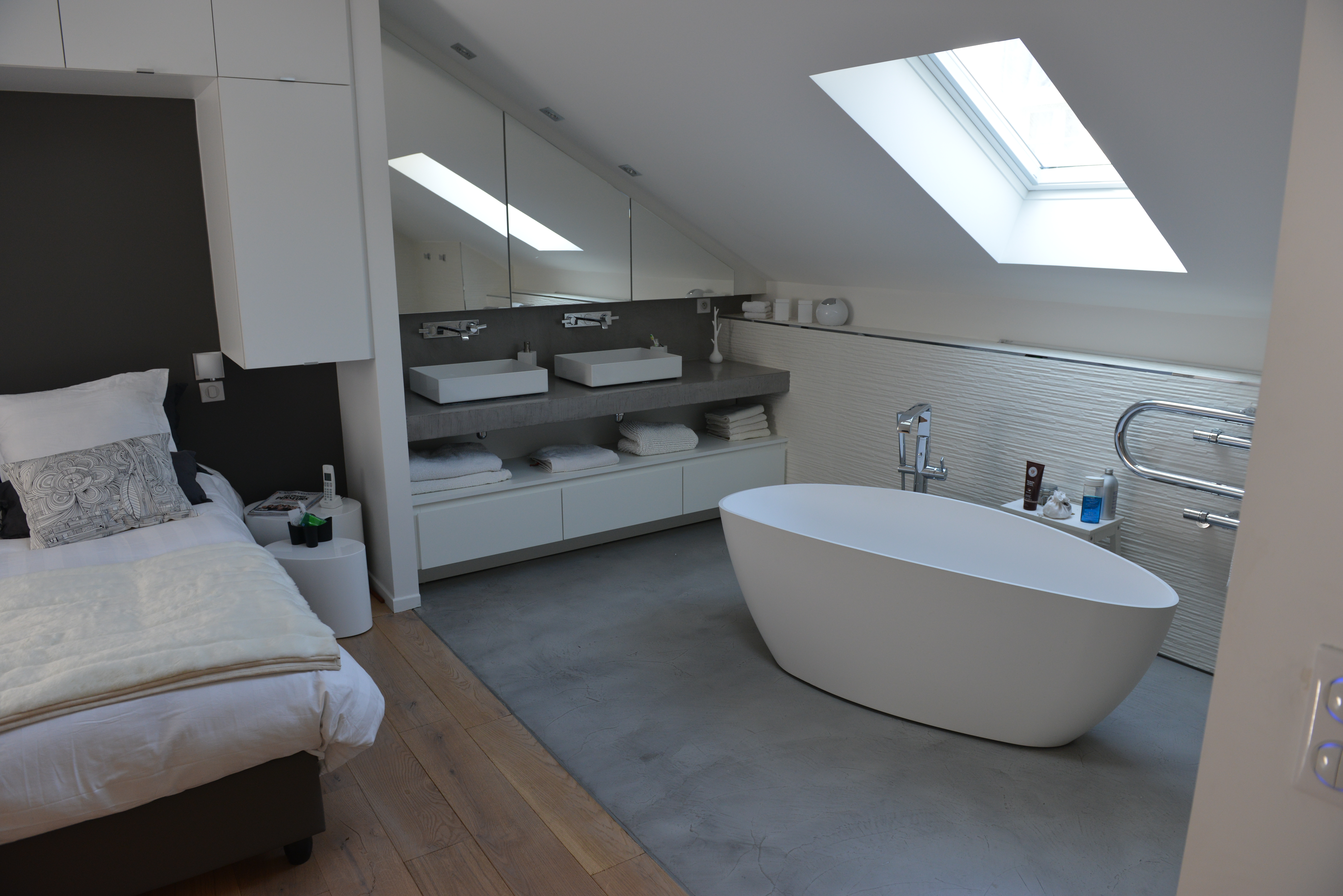 salle de bain béton ciré