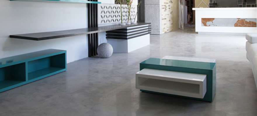 Salon béton deco ciré