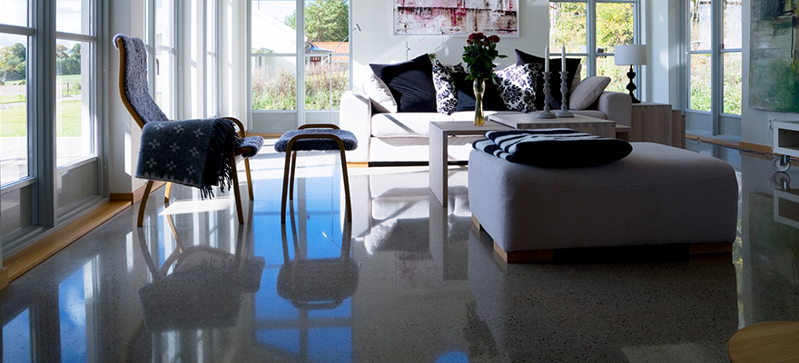 Salon béton deco ciré