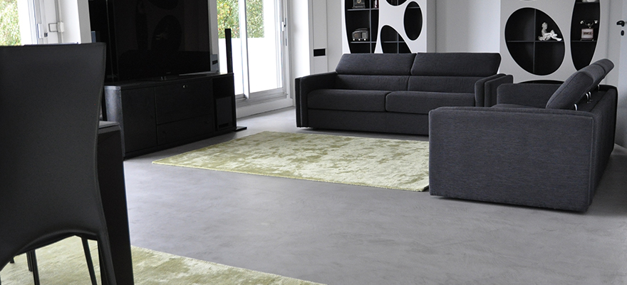 Salon béton deco ciré