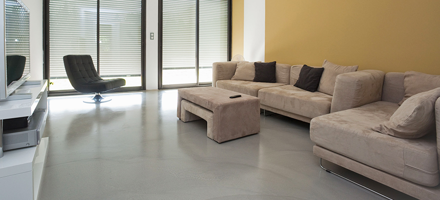 Salon béton deco ciré