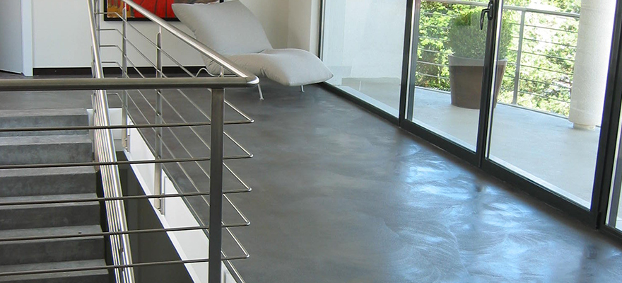 Salon béton deco ciré