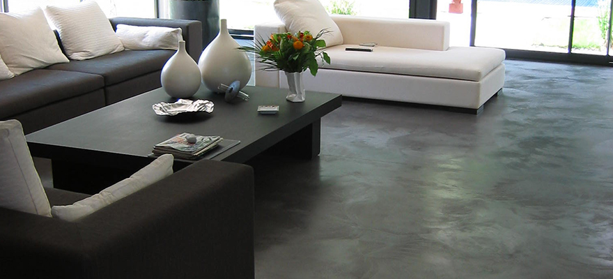 Salon béton deco ciré