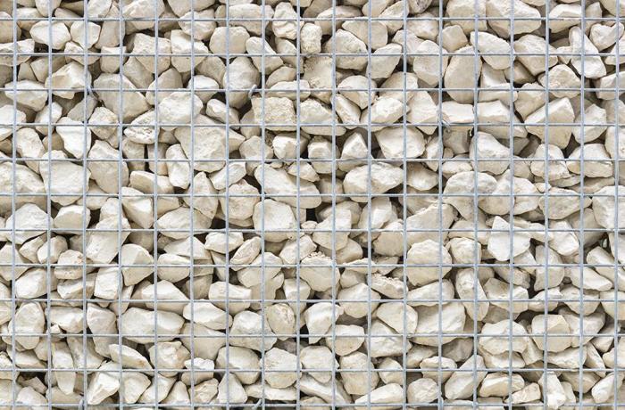 Eqiom Granulats - Gabions de pierres concassées blanches
