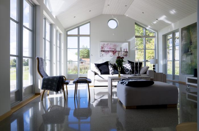 salon béton poli