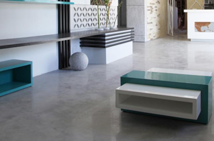 Salon béton deco ciré