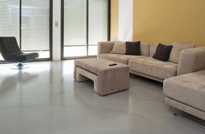 Salon béton deco ciré