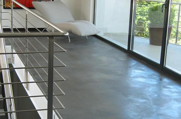 Salon béton deco ciré