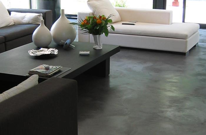 Salon béton deco ciré